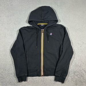 K-Way AVE DELINE Black zip Up Hoodie Women’s Size 5 Style K8121MW #1106